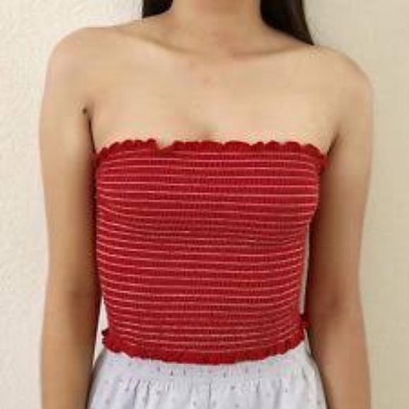 - Brandy Melville ❤ New Red Cleo Tube Top john galt - Picture 3 of 3